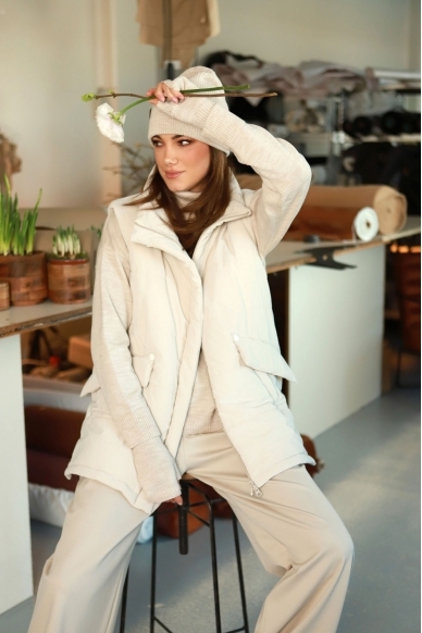 „Almond milk“ plačios kelnės 5