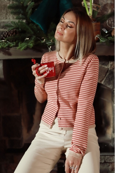 „Berry & stripy” merino megztukas 2