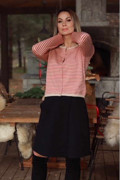 „Berry & stripy” merino megztukas