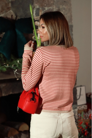 „Berry & stripy” merino megztukas 5