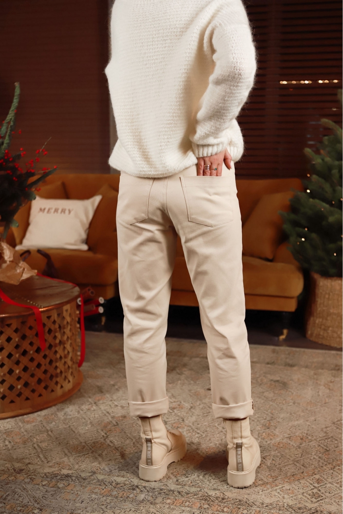 „Boyfriend“ ivory spalvos džinsai 3