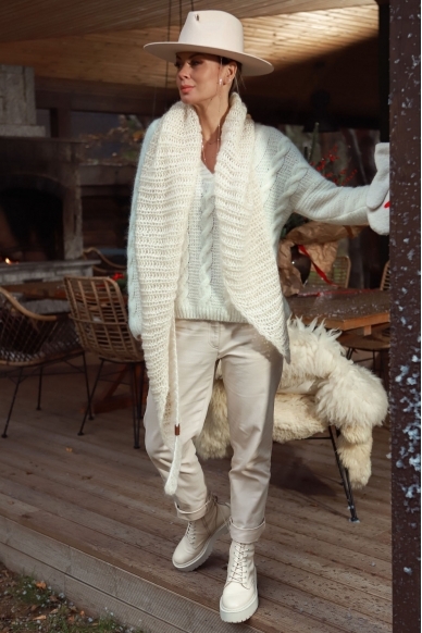 „Boyfriend“ ivory spalvos džinsai 1