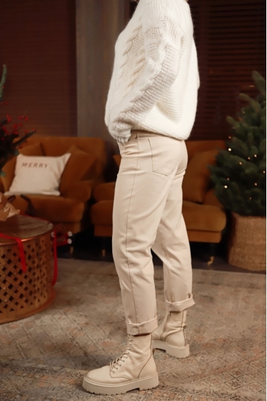 „Boyfriend“ ivory spalvos džinsai 2