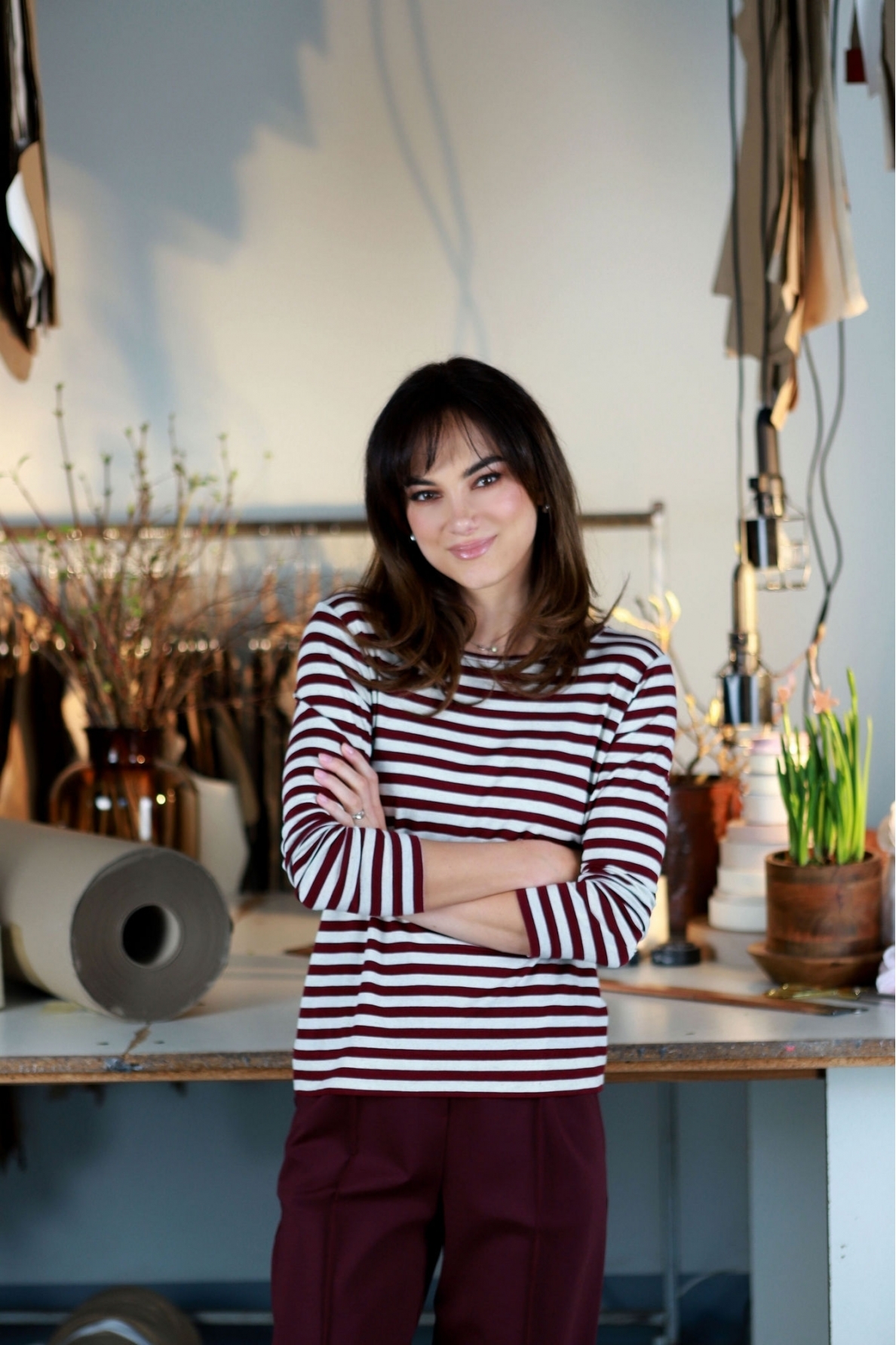 „Burgundy striped“ palaidinė