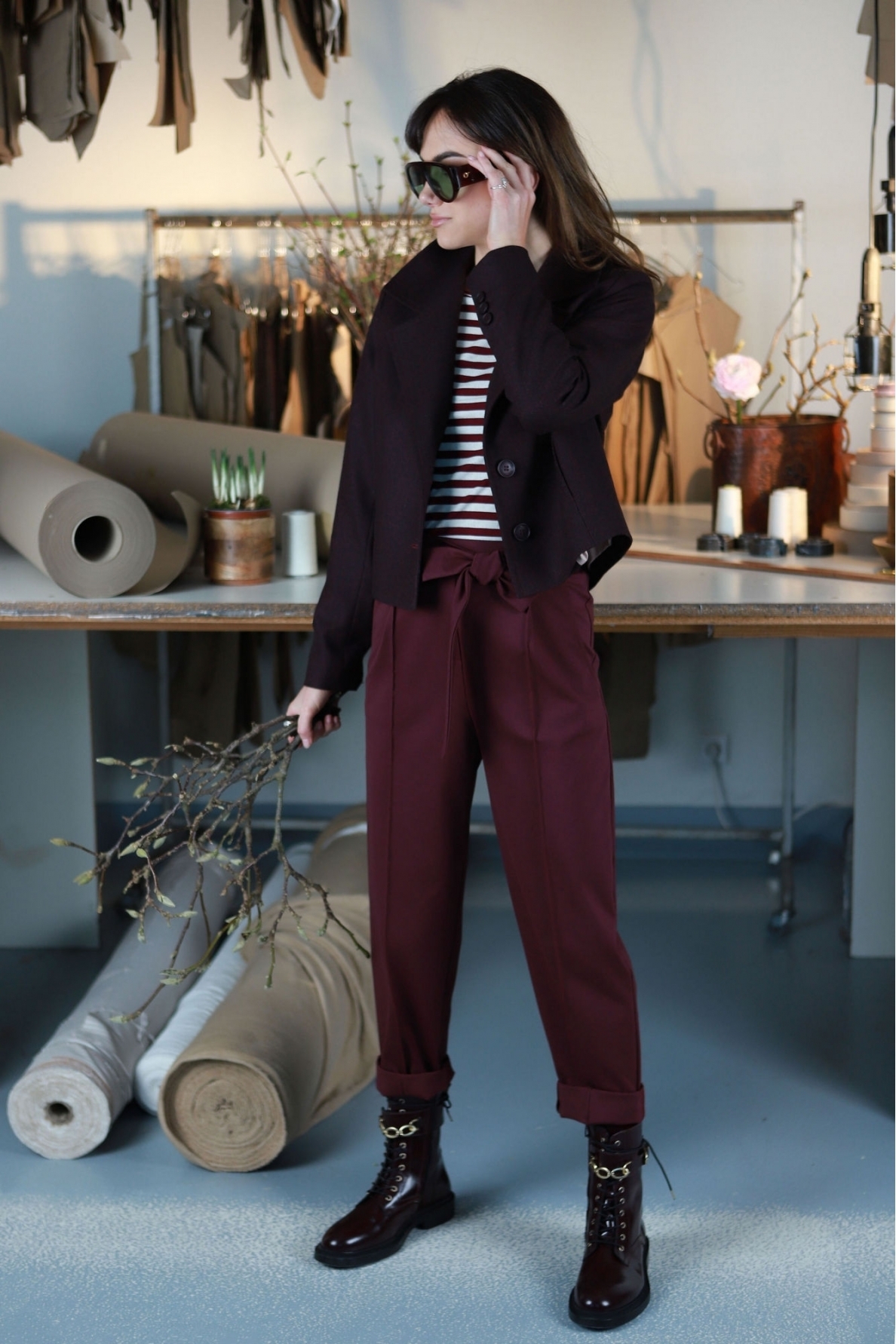 „Burgundy striped“ palaidinė 6