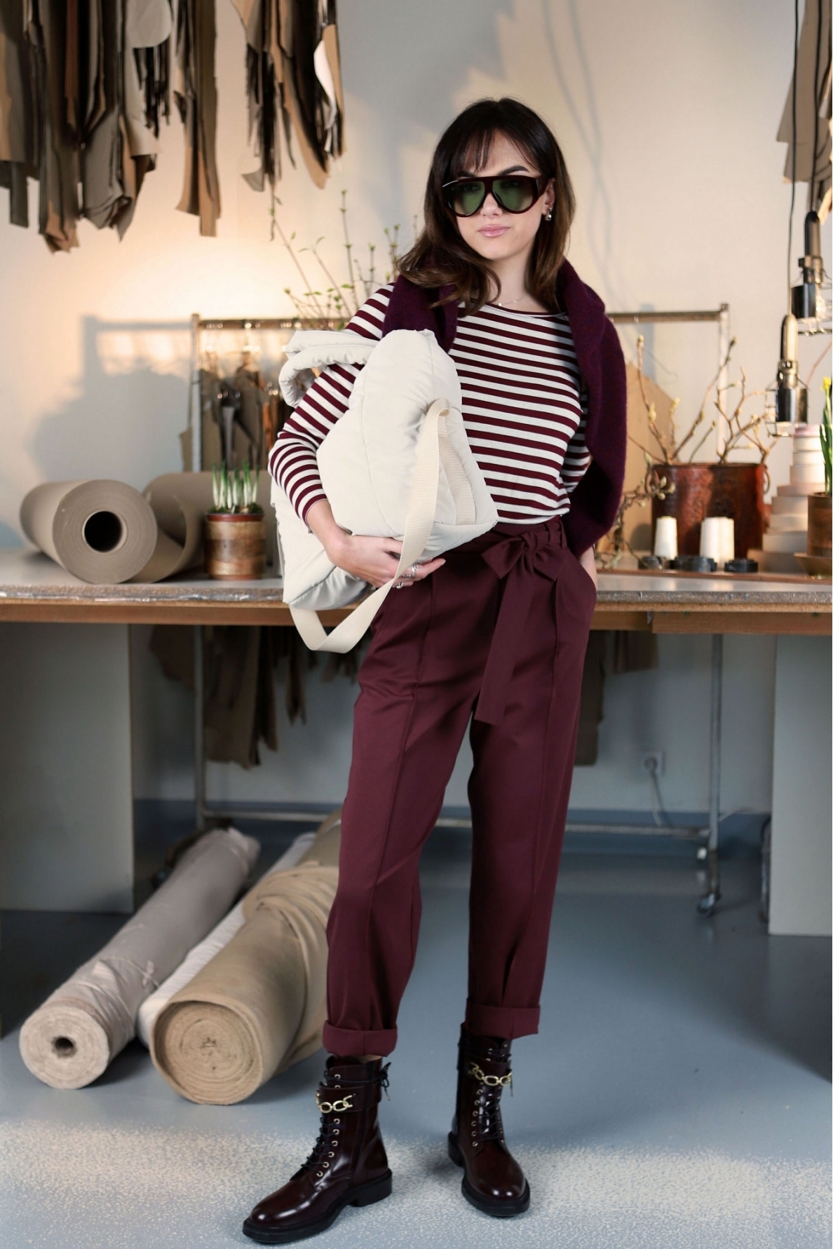 „Burgundy striped“ palaidinė 7