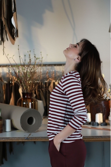 „Burgundy striped“ palaidinė 1