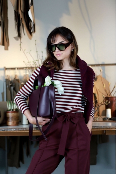 „Burgundy striped“ palaidinė 5