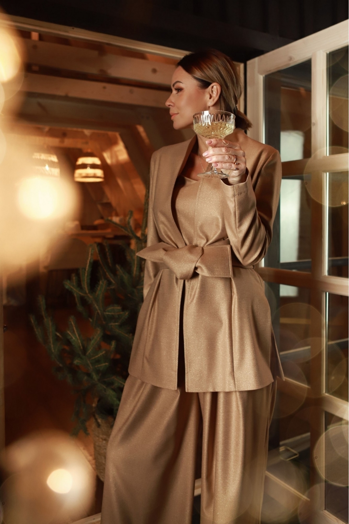 „Golden dust“ plačios kelnės 11