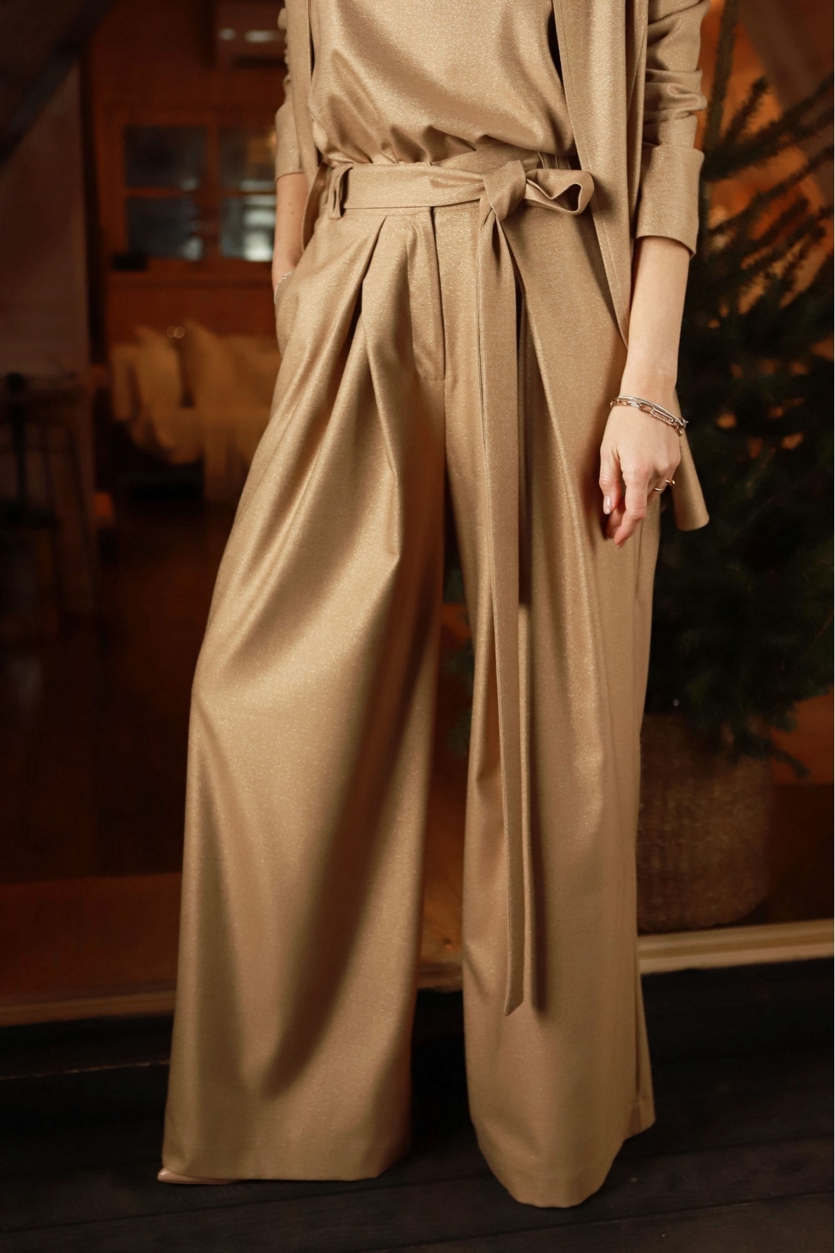 „Golden dust“ plačios kelnės 3