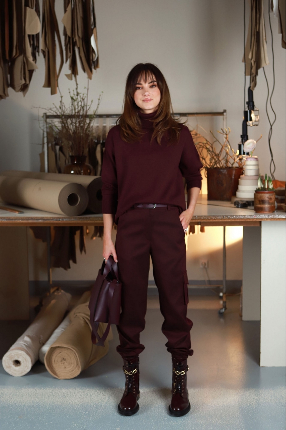 „Lordas“ burgundy spalvos merino vilnos megztukas 3