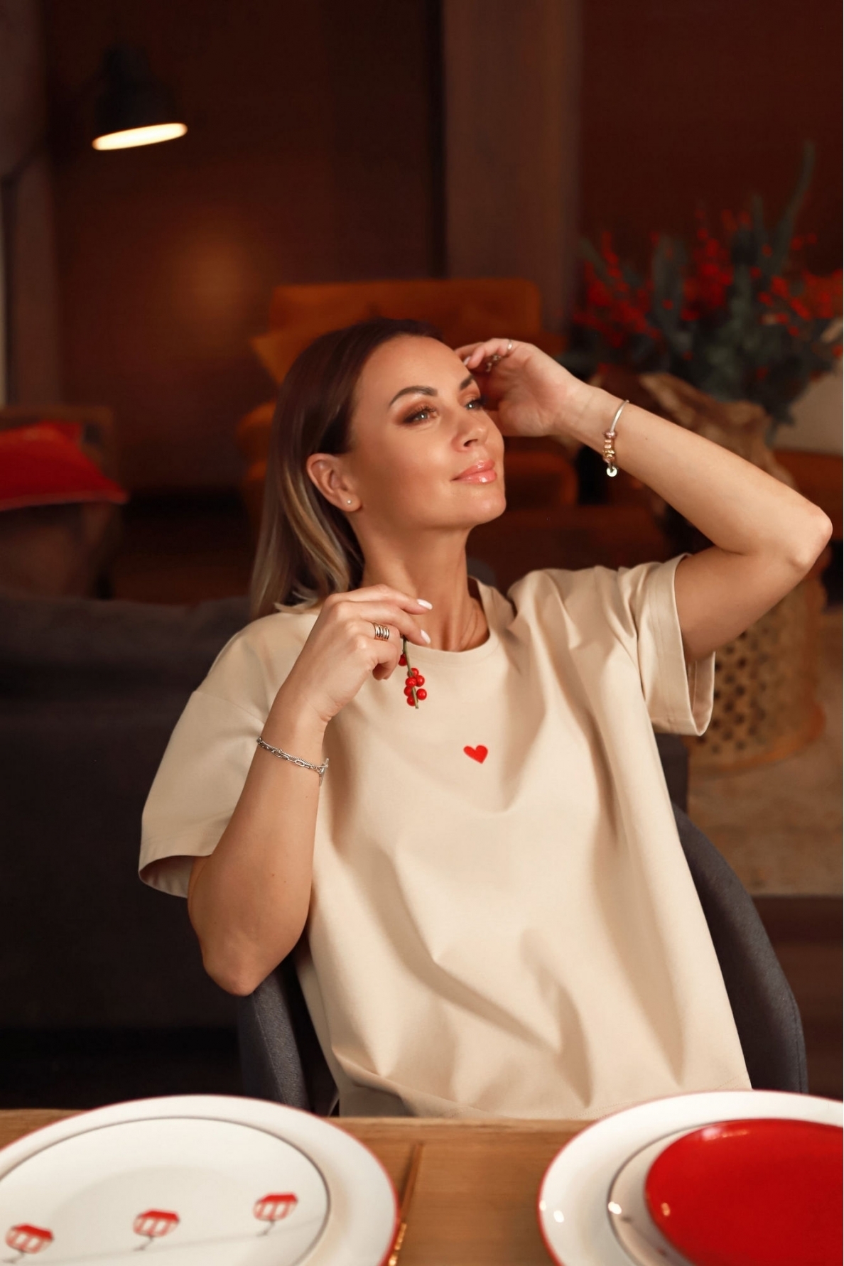 „Širdytė“ ivory spalvos marškinėliai 2