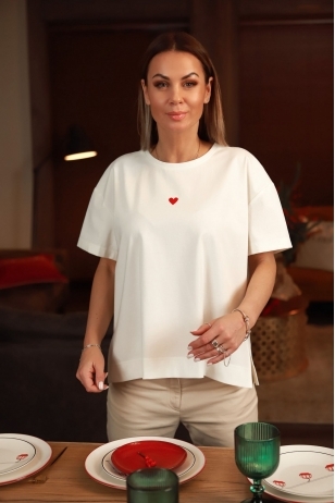„Širdytė“ baltos spalvos marškinėliai
